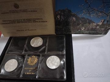 Trittico monete argento San Marino 1981