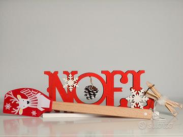 Set Natale NOEL + sci + spatola renna idee natale