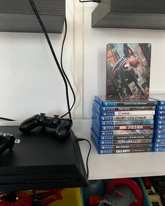 PS4 PRO 1TB+2 controller+giochi+accessori e cavi