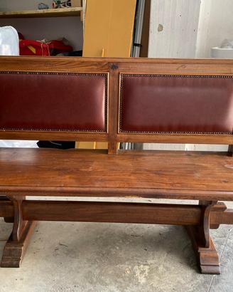 Panche in legno e pelle