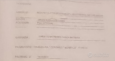 Scooter elettrico a pedalata assistita