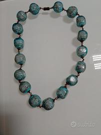 collana con perle in vetro di Murano