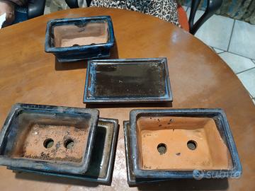 3 vasi per bonsai piu sottovaso 