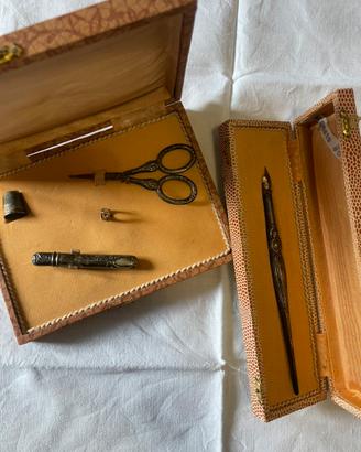 Set Cucito Antico in Argento 800 d’Epoca con Cust.