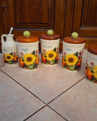 Set da cucina con Girasoli  Decorati