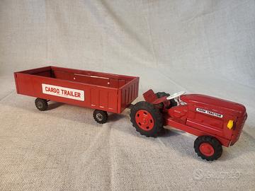 trattore agricolo in latta a frizione anni '50 