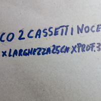 2 CASSETTI ANTICHI IN LEGNO NOCE CHIARO