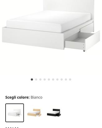 letto alto ikea malm con 4 contenitori