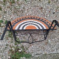 Tavolo da balcone con mosaico in ceramica