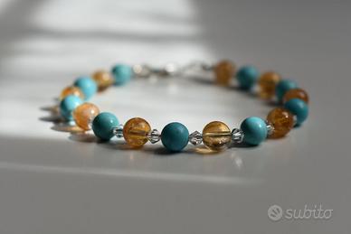 Bracciale Turchese e Quartz Citrino