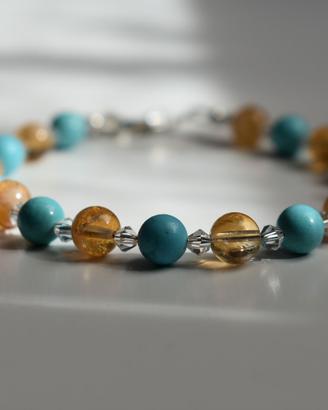 Bracciale Turchese e Quartz Citrino