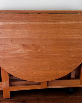 Tavolo pieghevole in legno massello con 4 sedie