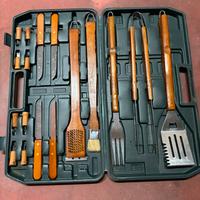 Set Completo 17 Pezzi Utensili per Barbecue