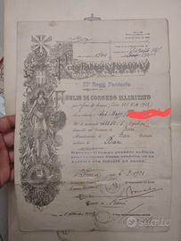 foglio di congedo militare 1900