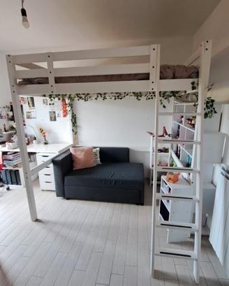Letto soppalco ikea in legno come nuovo