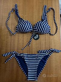 Bikini Costume 2 pezzi RAE Blu righe Taglia S / 40