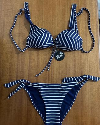 Bikini Costume 2 pezzi RAE Blu righe Taglia S / 40