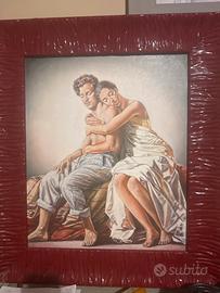 SERGIO NARDONI olio su tela 60x50 "Amanti"