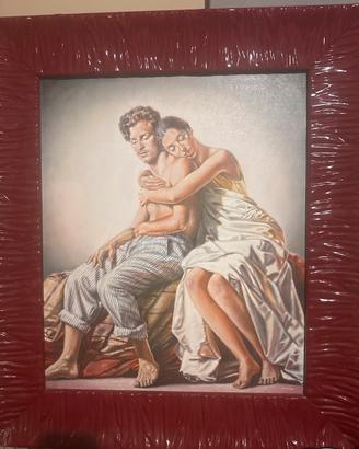 SERGIO NARDONI olio su tela 60x50 "Amanti"