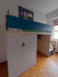 Letto a soppalco per ragazzo