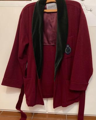 Giacca da camera vintage da uomo bordeaux