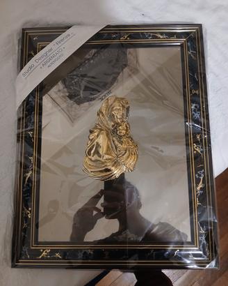 Quadro/Specchio scultura della Madonna con bambino