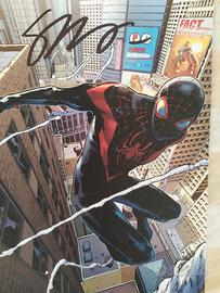 Stampa Spiderman Miles Morales autografata