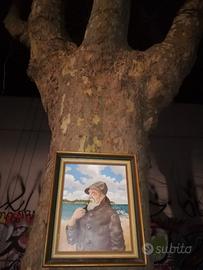 Quadro anziano pescatore con pipa G. Hagen