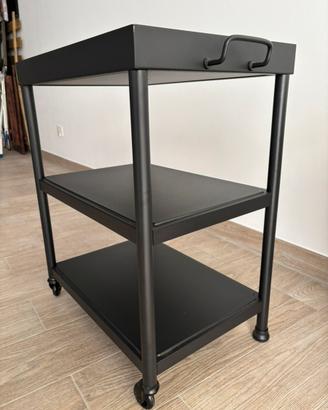 Mobiletto carrello metallo nero 50x35 IKEA KORNSJO