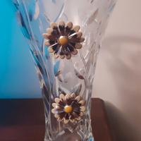 Vaso in cristallo e argento 925