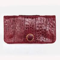 Pochette vera pelle coccodrillo color borgogna