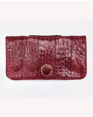 Pochette vera pelle coccodrillo color borgogna