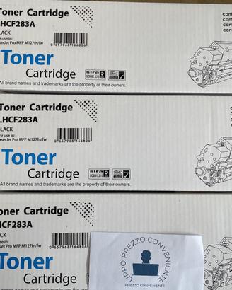 3 TONER COMPATIBILI CF283A CON SCATOLA