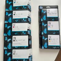 cartucce  e testine HP n° 72 nuove per plotter