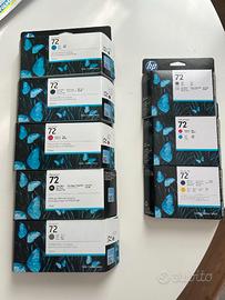 cartucce  e testine HP n° 72 nuove per plotter