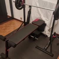 Panca inclinabile + porta bilanciere + pesi