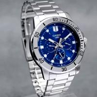 CASIO mtp-vd300d-2e orologio uomo acciaio blu