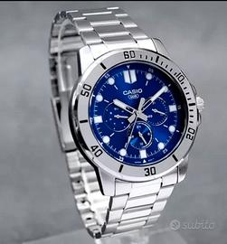 CASIO mtp-vd300d-2e orologio uomo acciaio blu