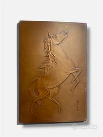 Quadro Rame Sbalzo Cavallo Rampante 1960 58x39