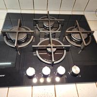 piano cottura vetro temperato e ghisa