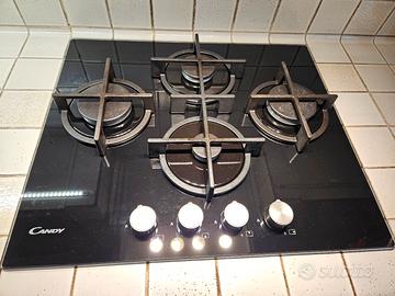 piano cottura vetro temperato e ghisa