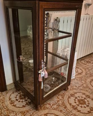 vetrinetta arte povera legno e vetro