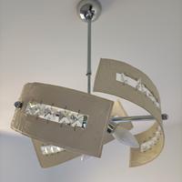 lampadario e 2 applique di pelle crema 