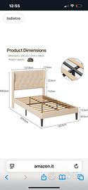 letto a doghe imbottito 120x200