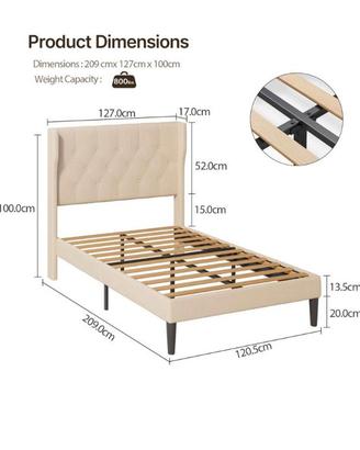 letto a doghe imbottito 120x200