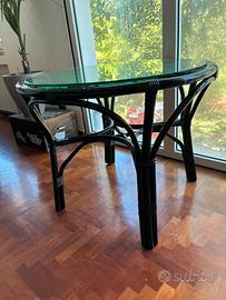 Tavolo tondo di bambu’ laccato nero
