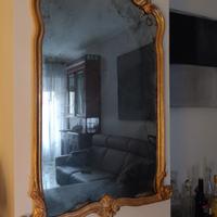 specchio '800 in mercurio, cornice in foglia d 