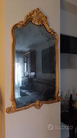 specchio '800 in mercurio, cornice in foglia d 