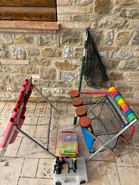 Kit completo pesca porta canne/pesci/mulinelli