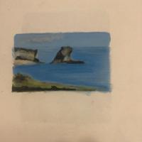 Disegno a pastelli su carta "Il Faraglione"